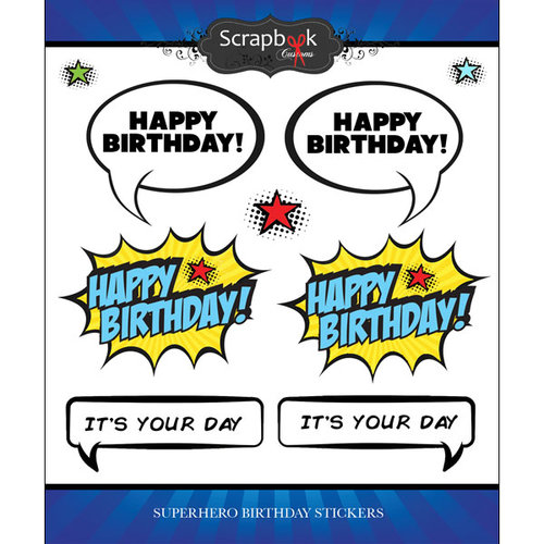 Scrapbook Customs - Superhero Collection - Cardstock Stickers - Birthday