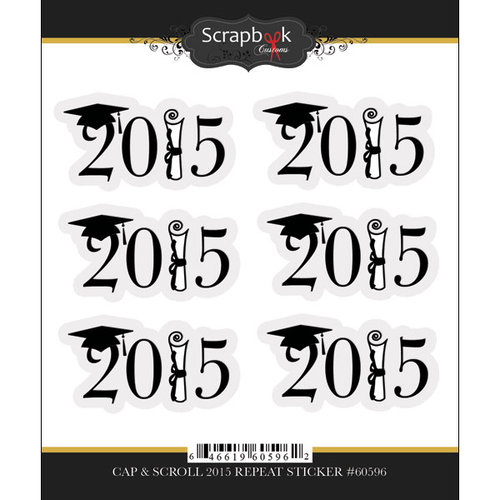Scrapbook Customs - Cardstock Stickers - Cap and Scroll Year - Repeating