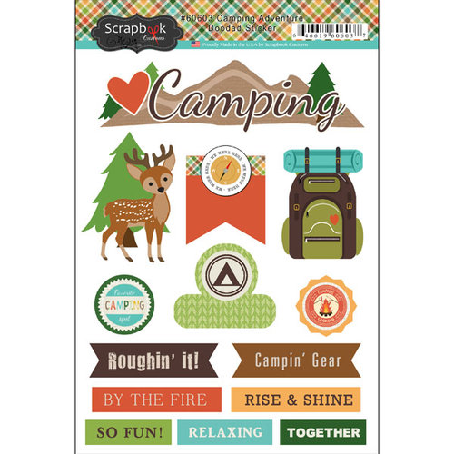 Scrapbook Customs - Doo Dads - Self Adhesive Metal Badges - Camping Adventure