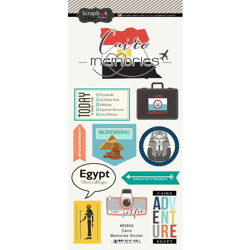 Scrapbook Customs - Travel Adventure Collection - Cardstock Stickers - Cairo Memories