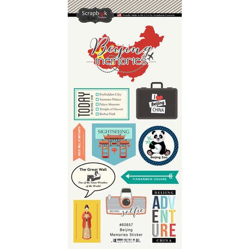 Scrapbook Customs - Travel Adventure Collection - Cardstock Stickers - Beijing Memories