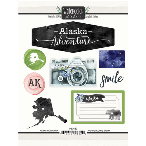 Scrapbook Customs - Cardstock Stickers - Alaska Watercolor