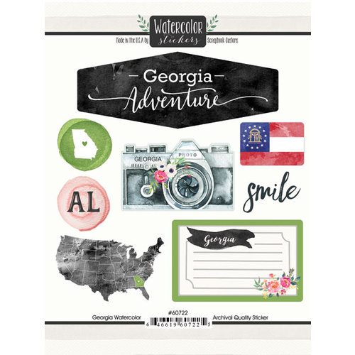 Scrapbook Customs - Cardstock Stickers - Georgia Watercolor