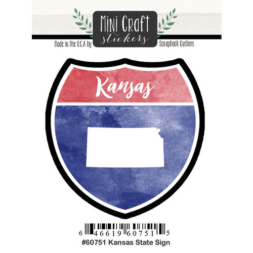 Scrapbook Customs - Cardstock Stickers - Mini Craft - Kansas Sign