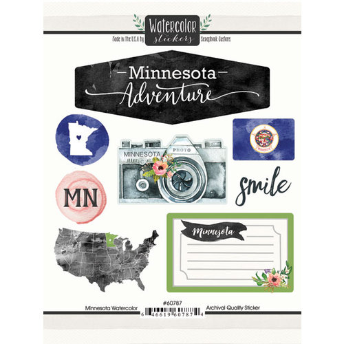 Scrapbook Customs - Cardstock Stickers - Minnesota Watercolor