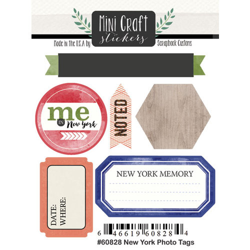 Scrapbook Customs - Cardstock Stickers - Mini Craft - New York Photo Tags