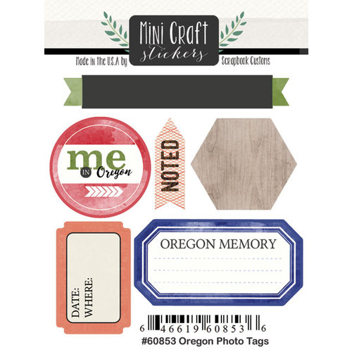 Scrapbook Customs - Cardstock Stickers - Mini Craft - Oregon Photo Tags