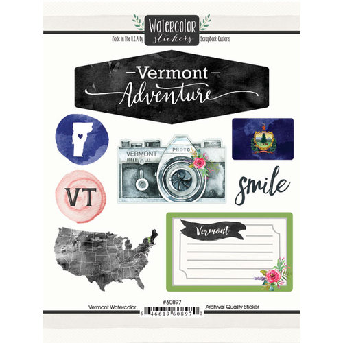 Scrapbook Customs - Cardstock Stickers - Vermont Watercolor