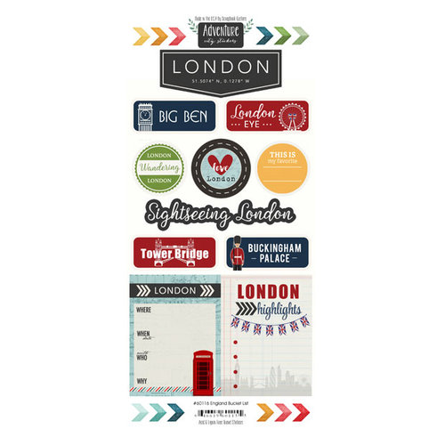 Scrapbook Customs - Adventure Collection - Cardstock Stickers - London City
