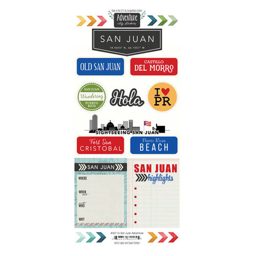 Scrapbook Customs - Adventure Collection - Cardstock Stickers - San Juan City