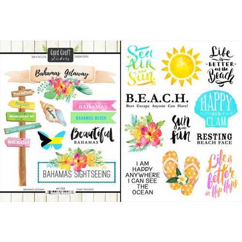 Scrapbook Customs - World Collection - Cardstock Stickers - Bahamas Getaway