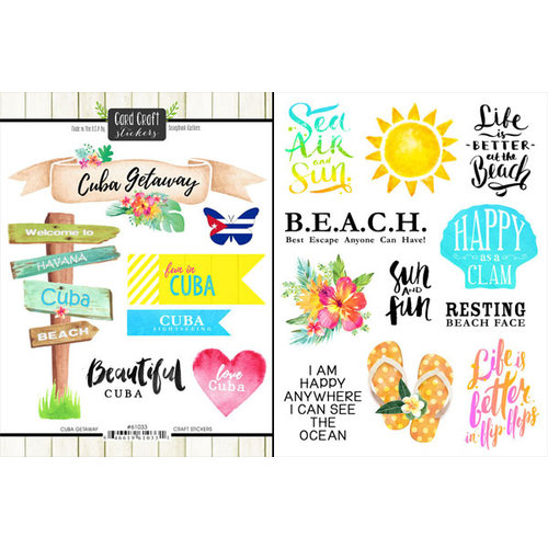 Scrapbook Customs - World Collection - Cuba - Cardstock Stickers - Getaway