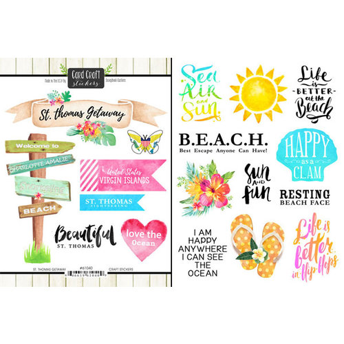 Scrapbook Customs - World Collection - Virgin Islands - Cardstock Stickers - Getaway - St. Thomas