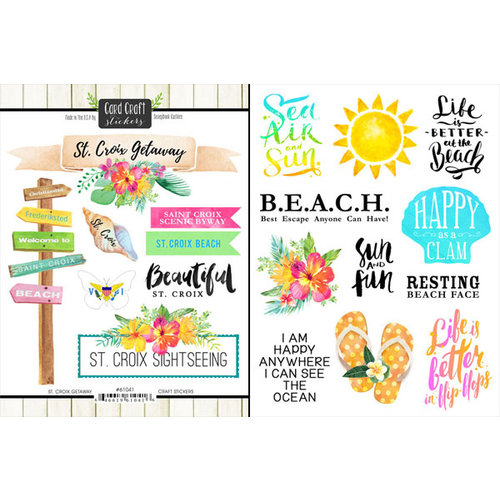 Scrapbook Customs - World Collection - Virgin Islands - Cardstock Stickers - Getaway - St. Croix