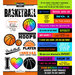 Scrapbook Customs - Neon Sports Collection - Cardstock Stickers - Basketball