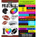 Scrapbook Customs - Neon Sports Collection - Football - Cardstock Stickers