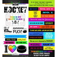 Scrapbook Customs - Neon Sports Collection - Cardstock Stickers - Hockey