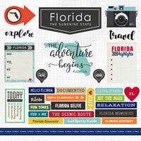 Scrapbook Customs - Adventure Collection - 12 x 12 Cardstock Stickers - Florida