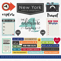 Scrapbook Customs - Adventure Collection - 12 x 12 Cardstock Stickers - New York
