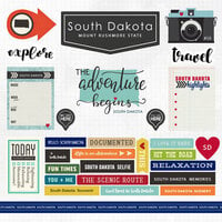 Scrapbook Customs - Adventure Collection - 12 x 12 Cardstock Stickers - South Dakota