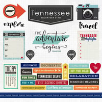 Scrapbook Customs - Adventure Collection - 12 x 12 Cardstock Stickers - Tennessee