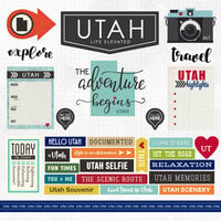 Scrapbook Customs - Adventure Collection - 12 x 12 Cardstock Stickers - Utah