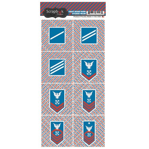 Scrapbook Customs - Military Collection - Cardstock Stickers - Coast Guard - Rank and Corners