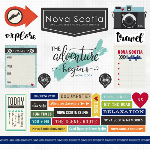 Scrapbook Customs - Canadian Province Adventure Collection - 12 x 12 Cardstock Stickers - Nova Scotia