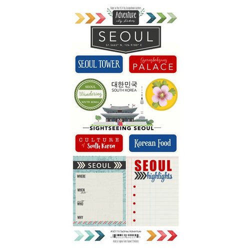 Scrapbook Customs - South Korea Adventure Collection - Cardstock Stickers - Adventure City - Seoul