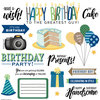 Scrapbook Customs - His Birthday Collection - 12 x 12 Cardstock Stickers - Elements