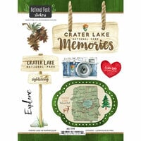 Scrapbook Customs - United States National Parks Collection - Cardstock Stickers - Crater Lake Watercolor
