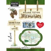Scrapbook Customs - United States National Parks Collection - Cardstock Stickers - Grand Teton Watercolor