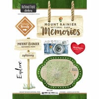 Scrapbook Customs - United States National Parks Collection - Cardstock Stickers - Mount Rainier Watercolor