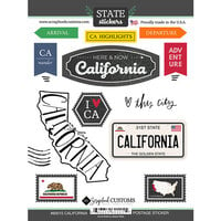 Scrapbook Customs - Postage Map Collection - Cardstock Stickers - California