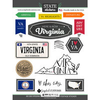 Scrapbook Customs - Postage Map Collection - Cardstock Stickers - Virginia