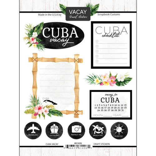 Scrapbook Customs - Vacay Collection - Cardstock Stickers - Cuba