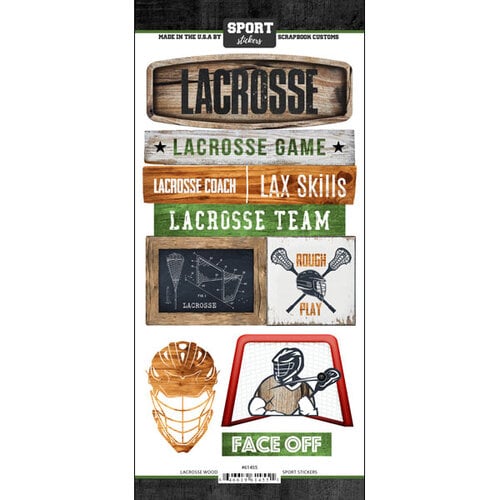 Scrapbook Customs Cardstock Stickers Lacrosse Wood