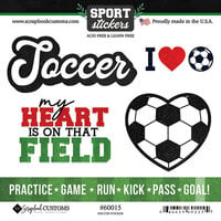 Scrapbook Customs - 6 x 6 Cardstock Stickers - Soccer Love