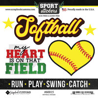 Scrapbook Customs - 6 x 6 Cardstock Stickers - Softball Love