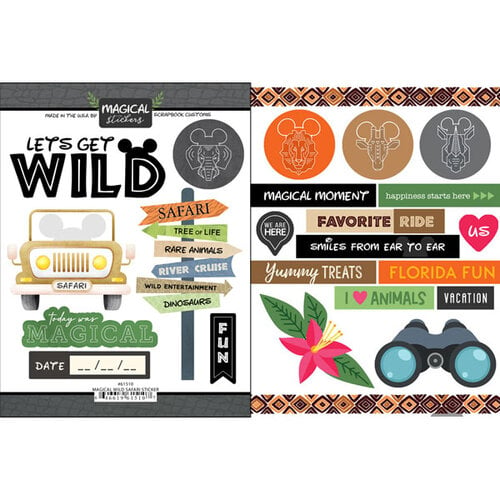 Scrapbook Customs - Cardstock Stickers - Magical Wild Safari