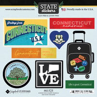 Scrapbook Customs - Cardstock Stickers - Happy Travels - Connecticut