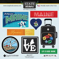Scrapbook Customs - Cardstock Stickers - Happy Travels - Maine
