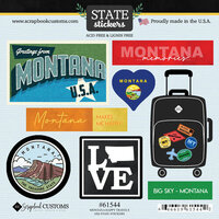 Scrapbook Customs - Cardstock Stickers - Happy Travels - Montana