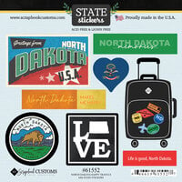 Scrapbook Customs - Cardstock Stickers - Happy Travels - North Dakota
