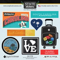 Scrapbook Customs - Cardstock Stickers - Happy Travels - South Carolina