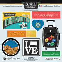 Scrapbook Customs - Cardstock Stickers - Happy Travels - South Dakota