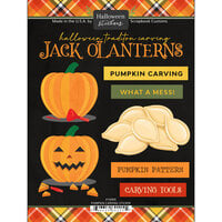 Scrapbook Customs - Halloween - Cardstock Stickers - Carving Pumpkins