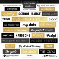 Scrapbook Customs - Cardstock Stickers - School Dance Wordbits