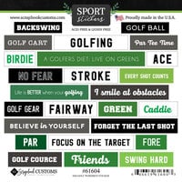 Scrapbook Customs - Cardstock Stickers - Golf Wordbits
