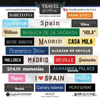 Scrapbook Customs - Cardstock Stickers - Spain Wordbits